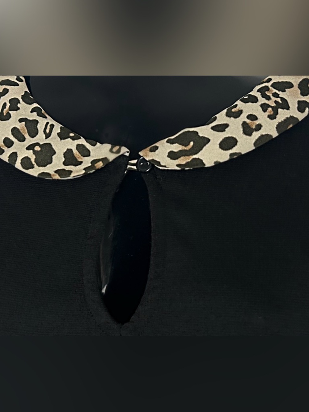 Forever 21 Black Dress with Leopard Print Collar - Picture 9 of 13